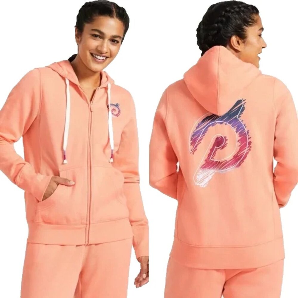 NEW Peloton Ultimate Lightweight Zip Hoodie in Pink Fleece Interior Women's  268